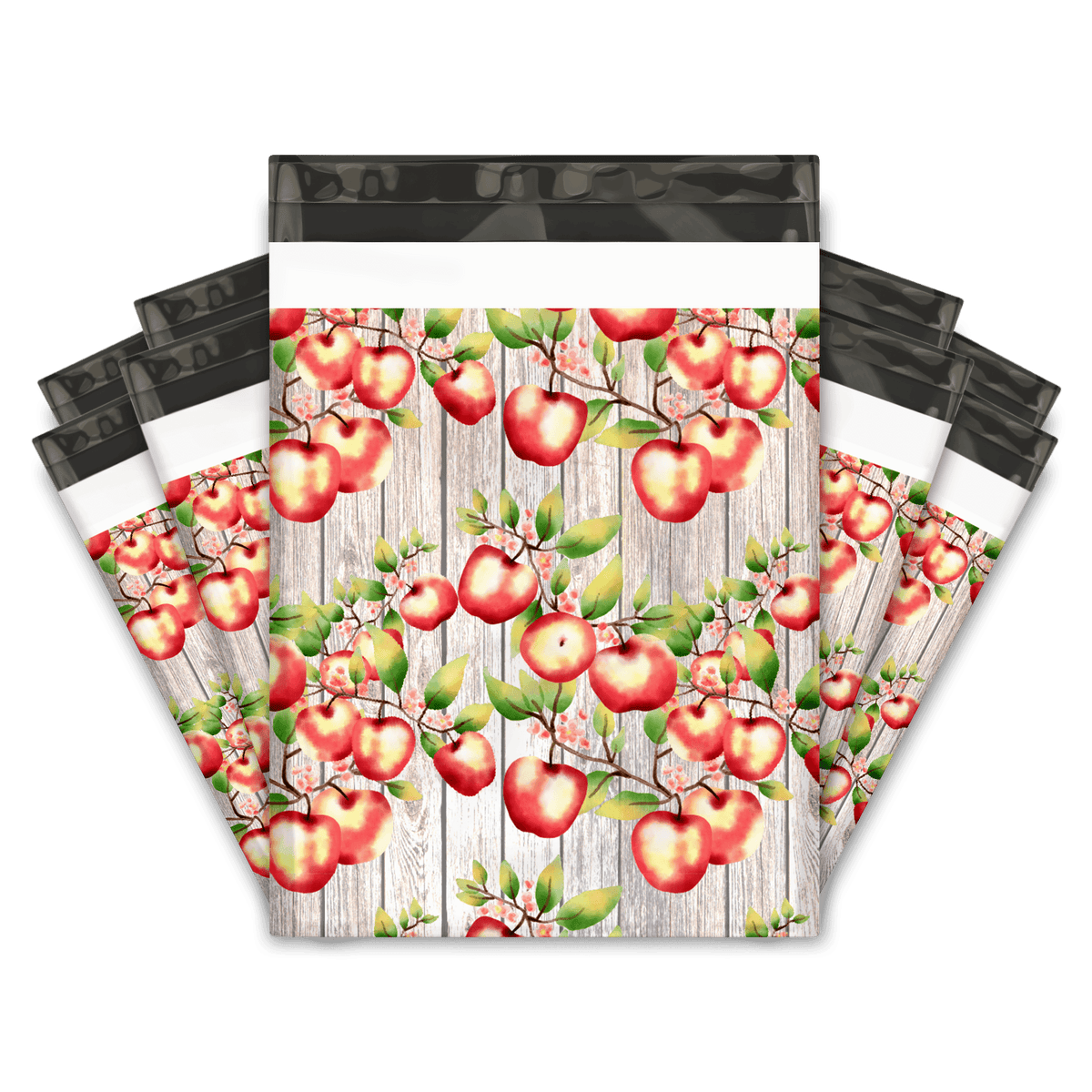 10x13 Apples and Blossoms Designer Poly Mailers Shipping Mailers Premium Printed Mailers Pro Supply Global