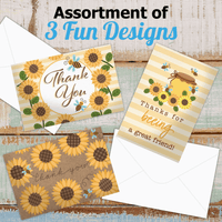 Sunflower Thank You Cards with Envelopes - Pro Supply Global