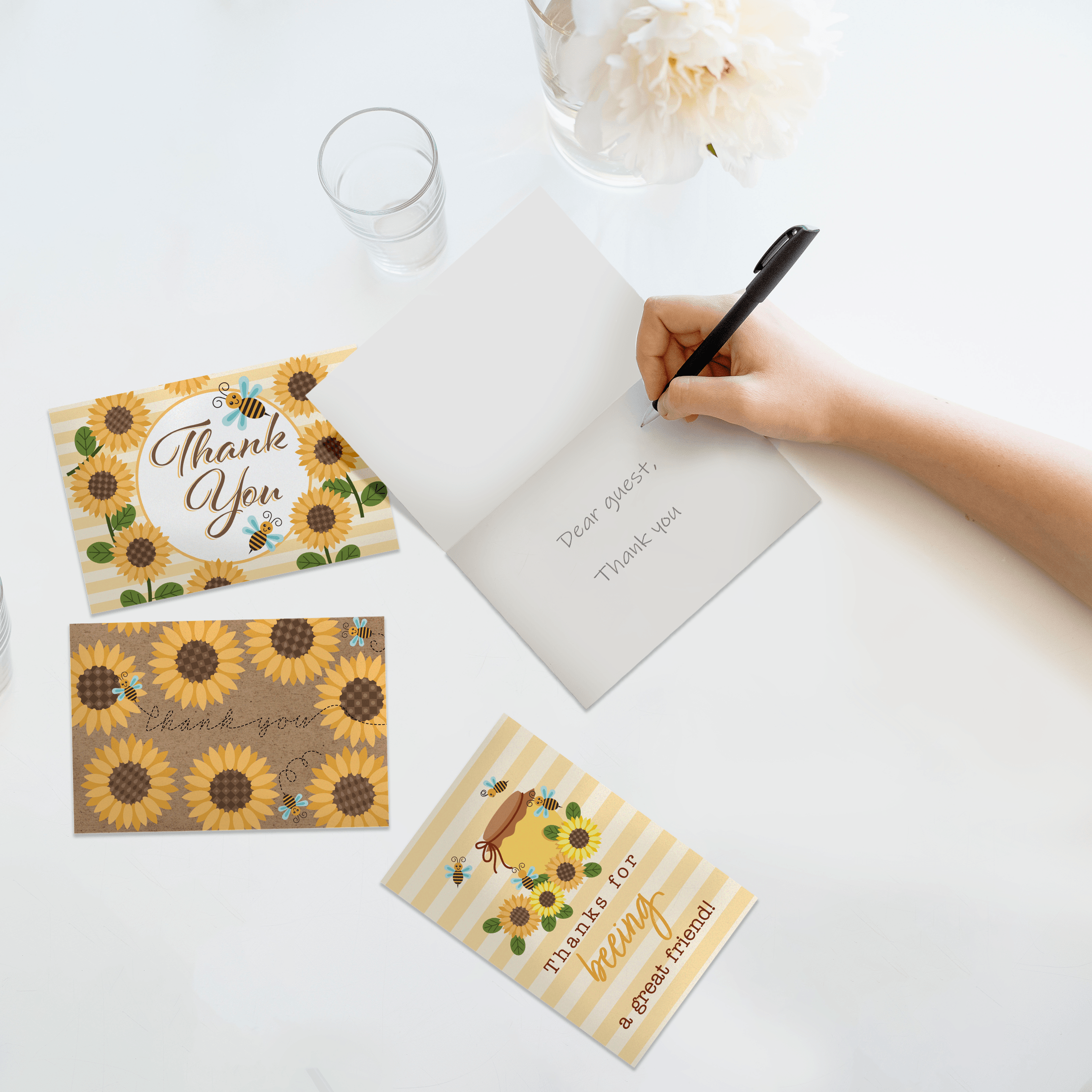 Sunflower Thank You Cards with Envelopes - Pro Supply Global