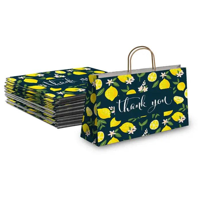 Pro Supply Global Printed Shopping/Gift Bags (24 Count Vogue Bags, Lemons)