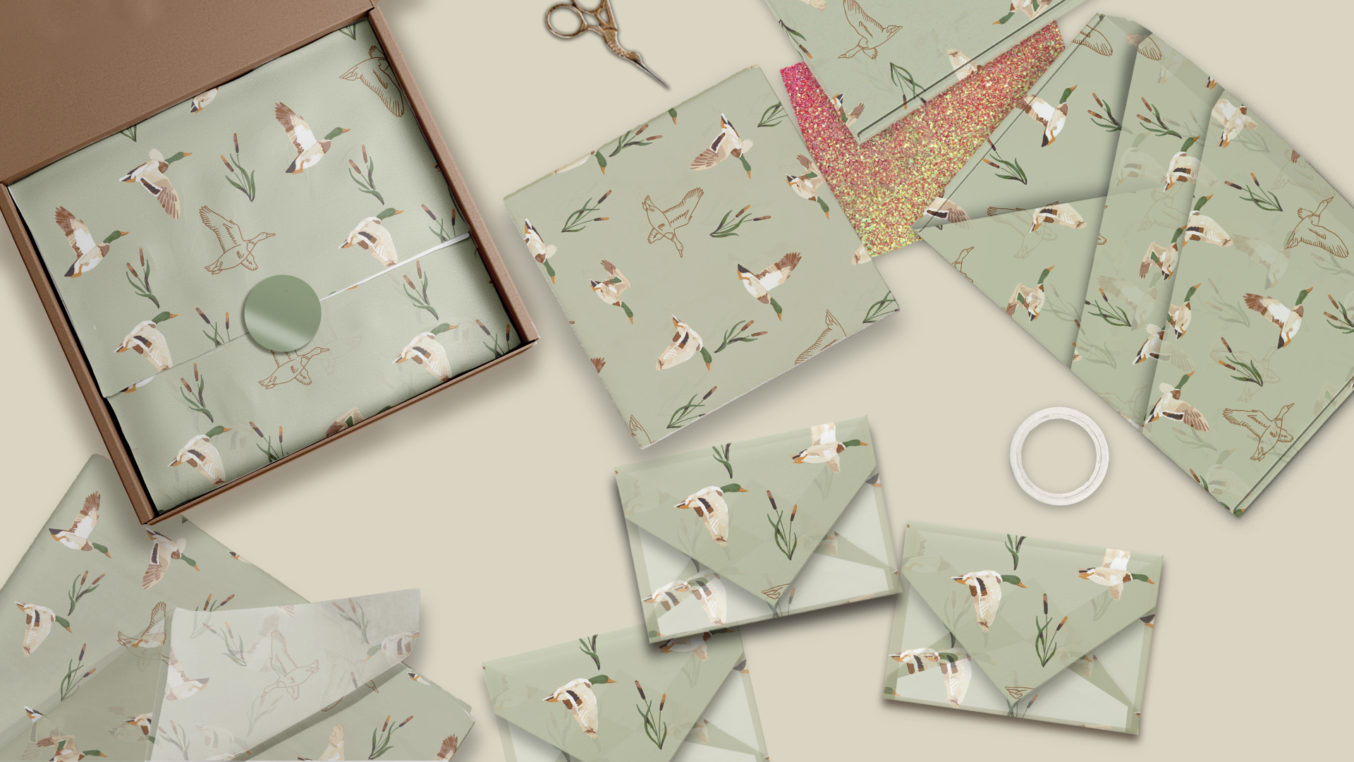 Ducks Designer Tissue Paper For Gift Bags