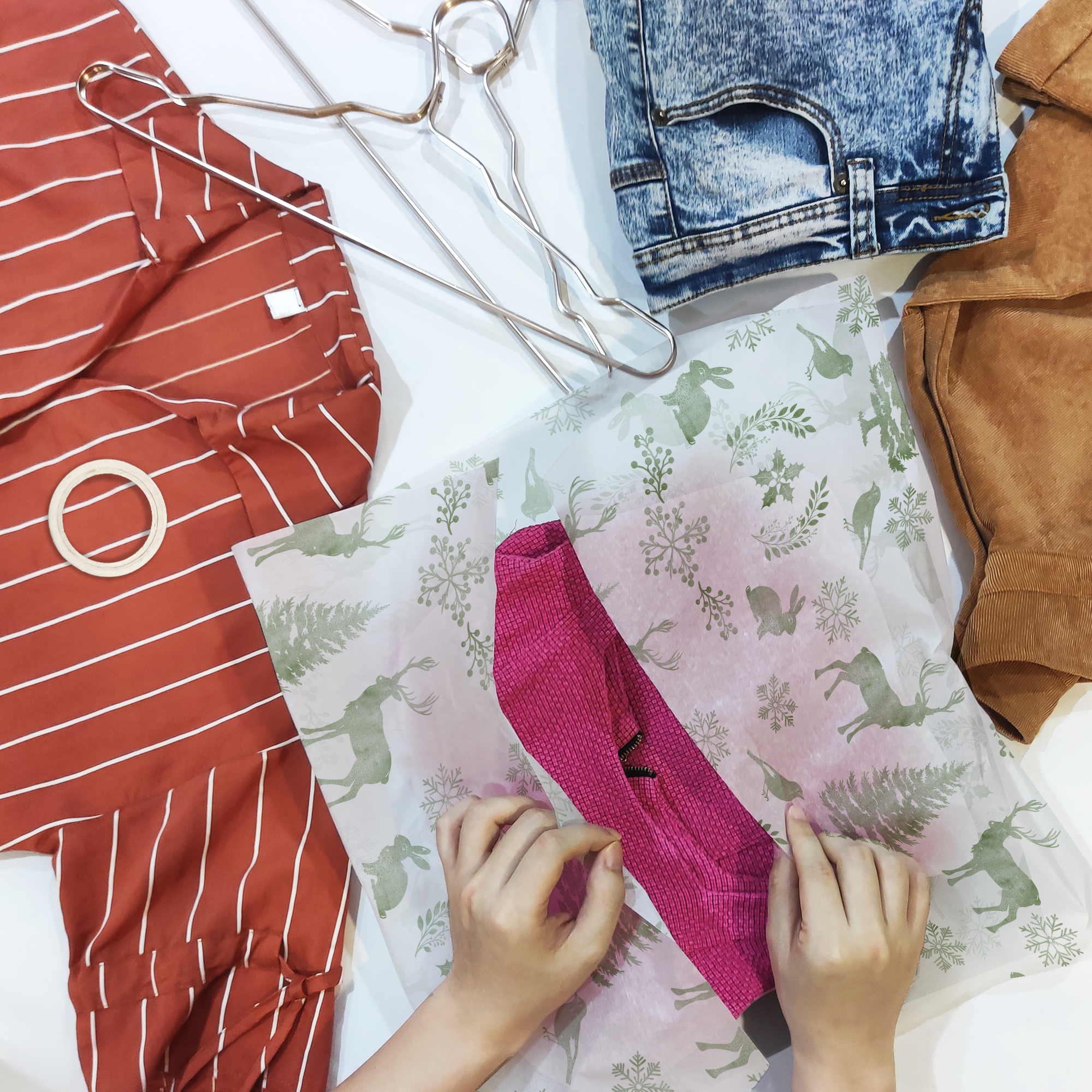 Winter Deer Tissue Paper for Gift Bags