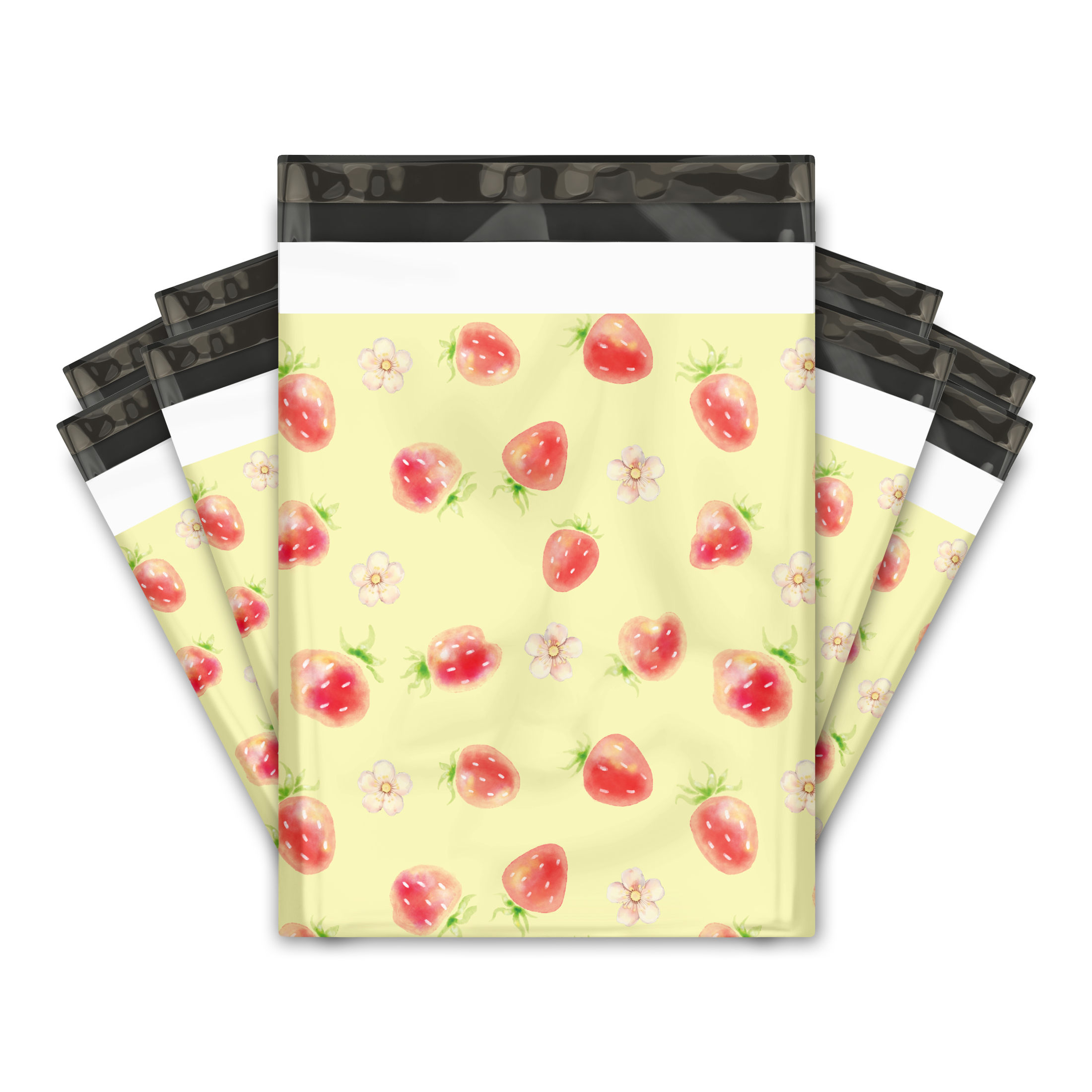 10x13 Watercolor Strawberries Designer Poly Mailers PSG