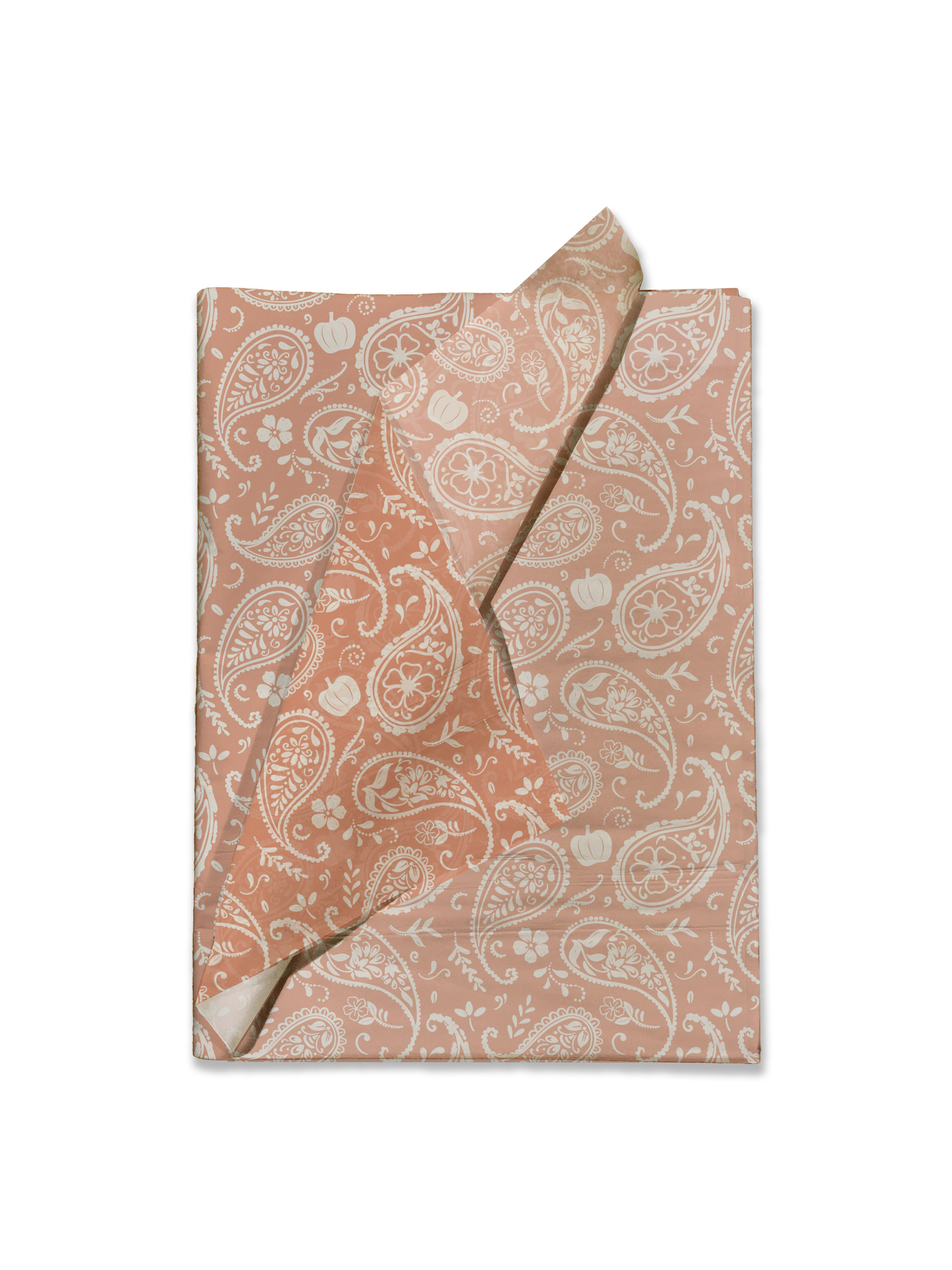 Orange Pumpkin Paisley Tissue Paper for Gift Bags