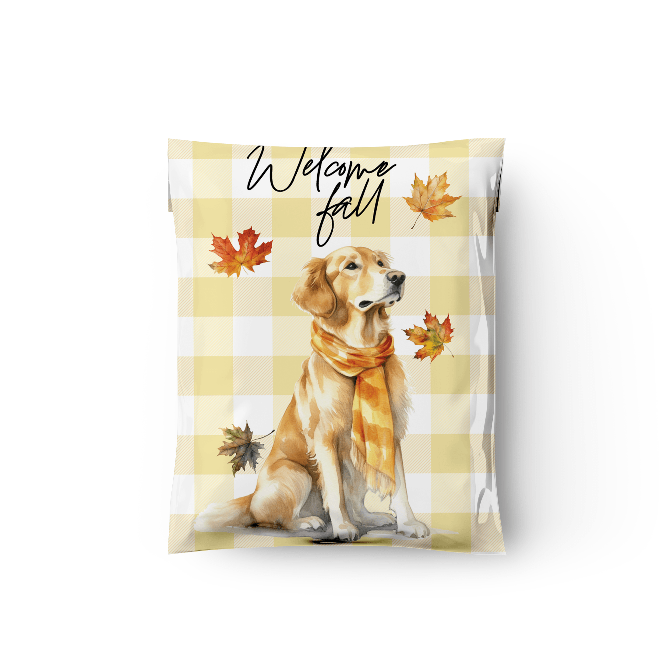 10x13 Golden Retriever Designer Poly Mailers Shipping Envelopes Premium Printed Bags - Pro Supply Global