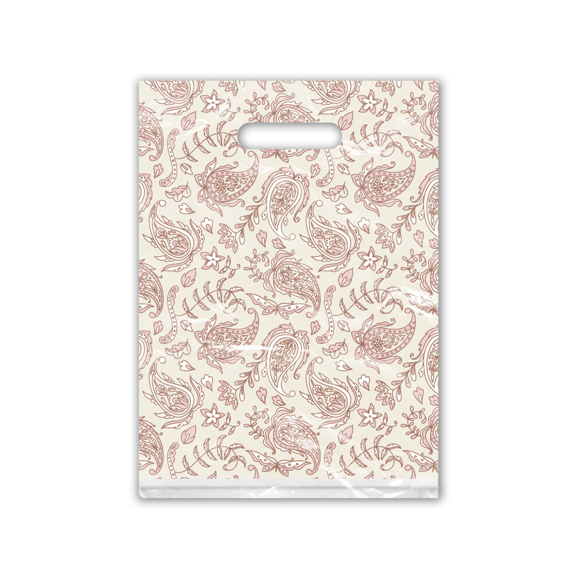 9x12 Pink Paisley Designer Poly Plastic Merchandise Bags Premium Printed Bags