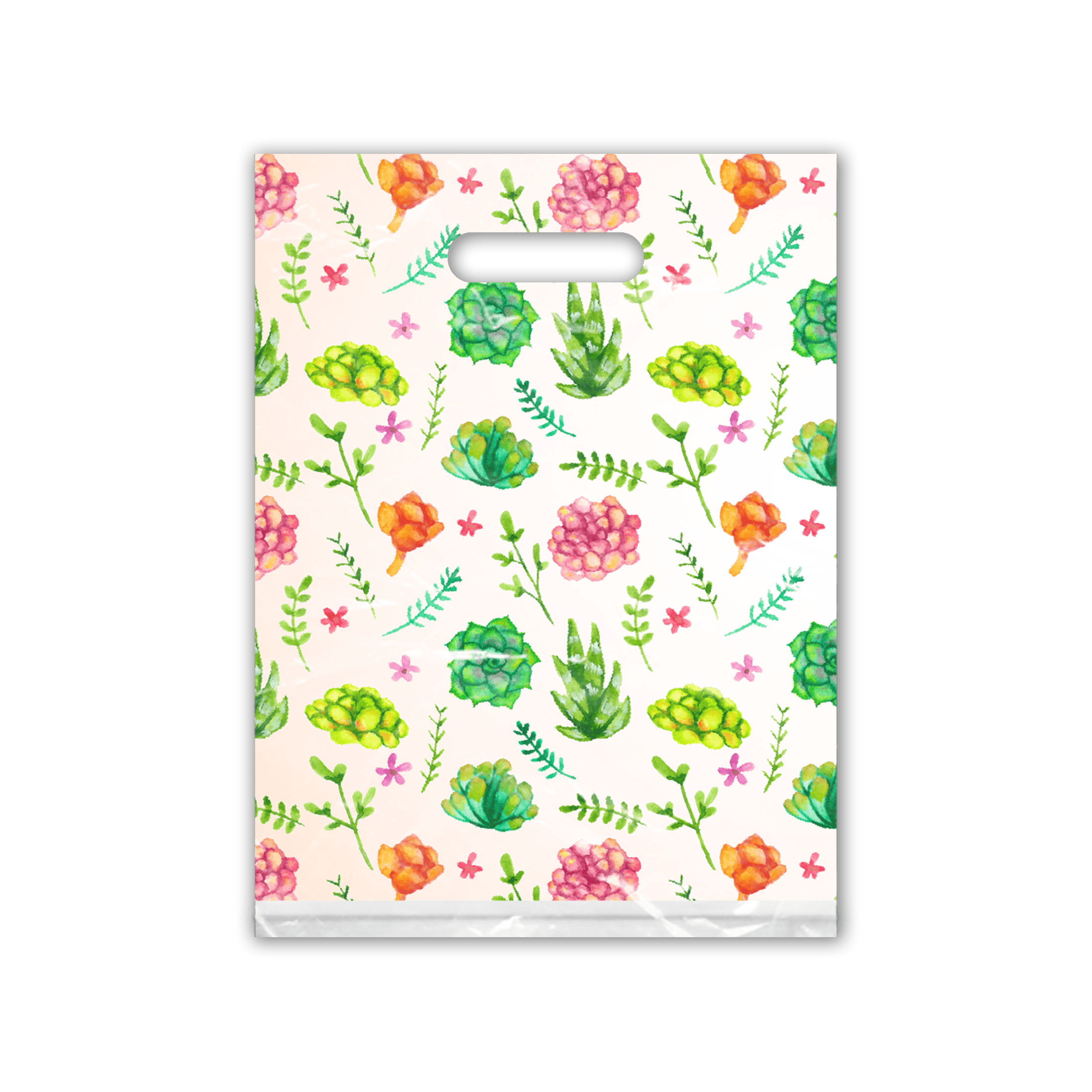 succulent merchandise 9x12 Succulents Poly Merchandise Bags – Retail Bags with Die-Cut Handles (2  Mil)