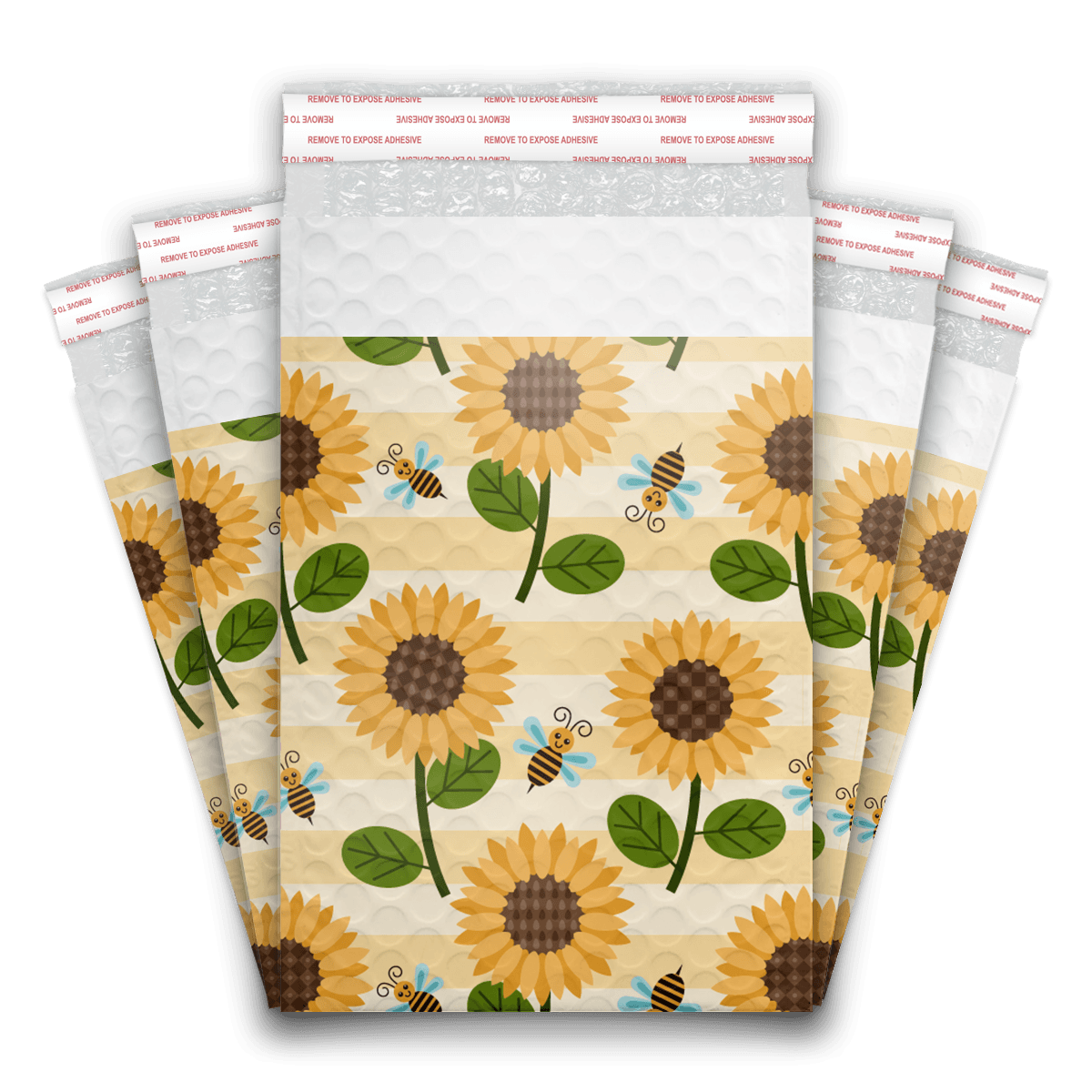Sunflower and Bees Designer Poly bubble mailers padded bags Pro supply Global