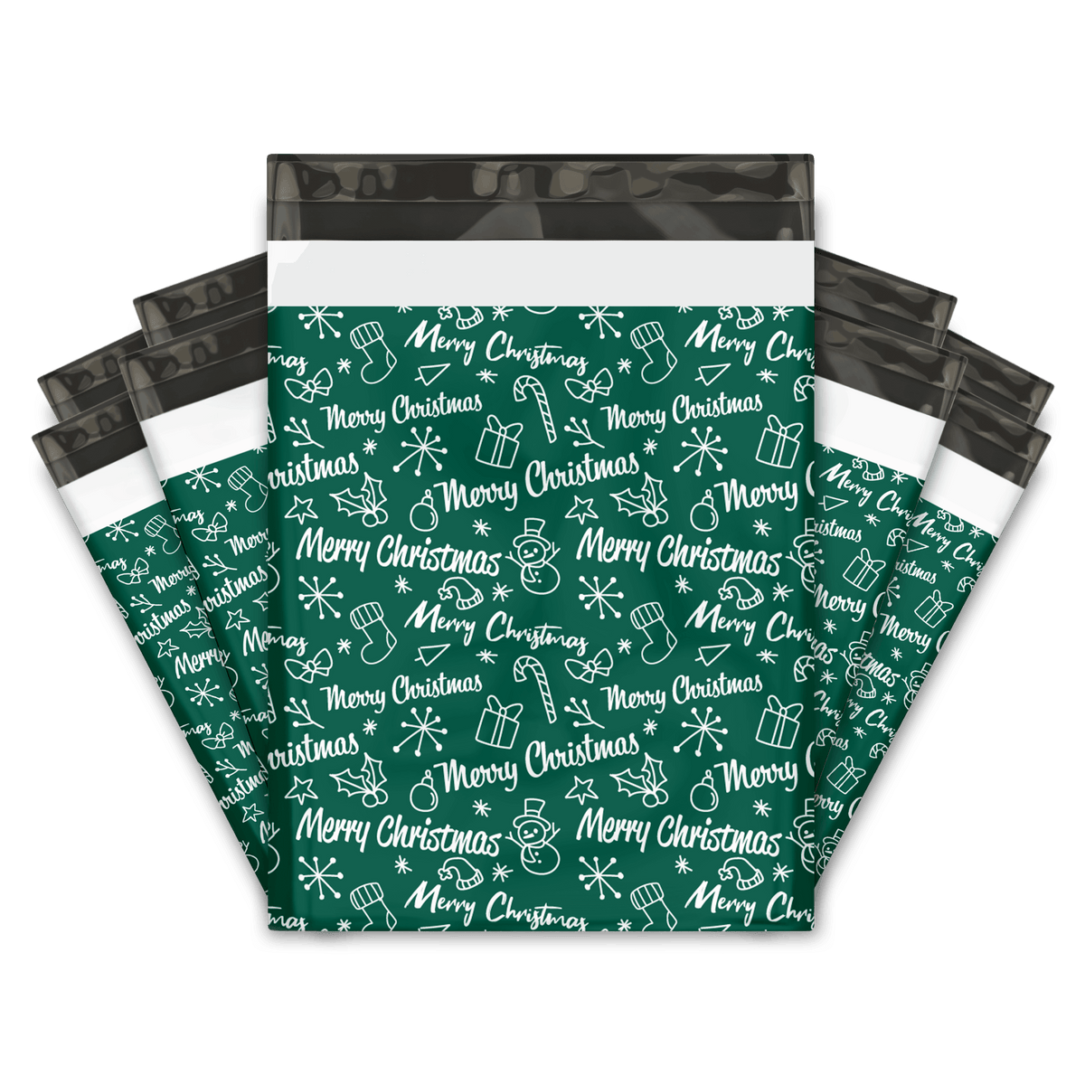 Merry Christmas Designer Poly Mailers Shipping Envelopes Premium Printed Bags