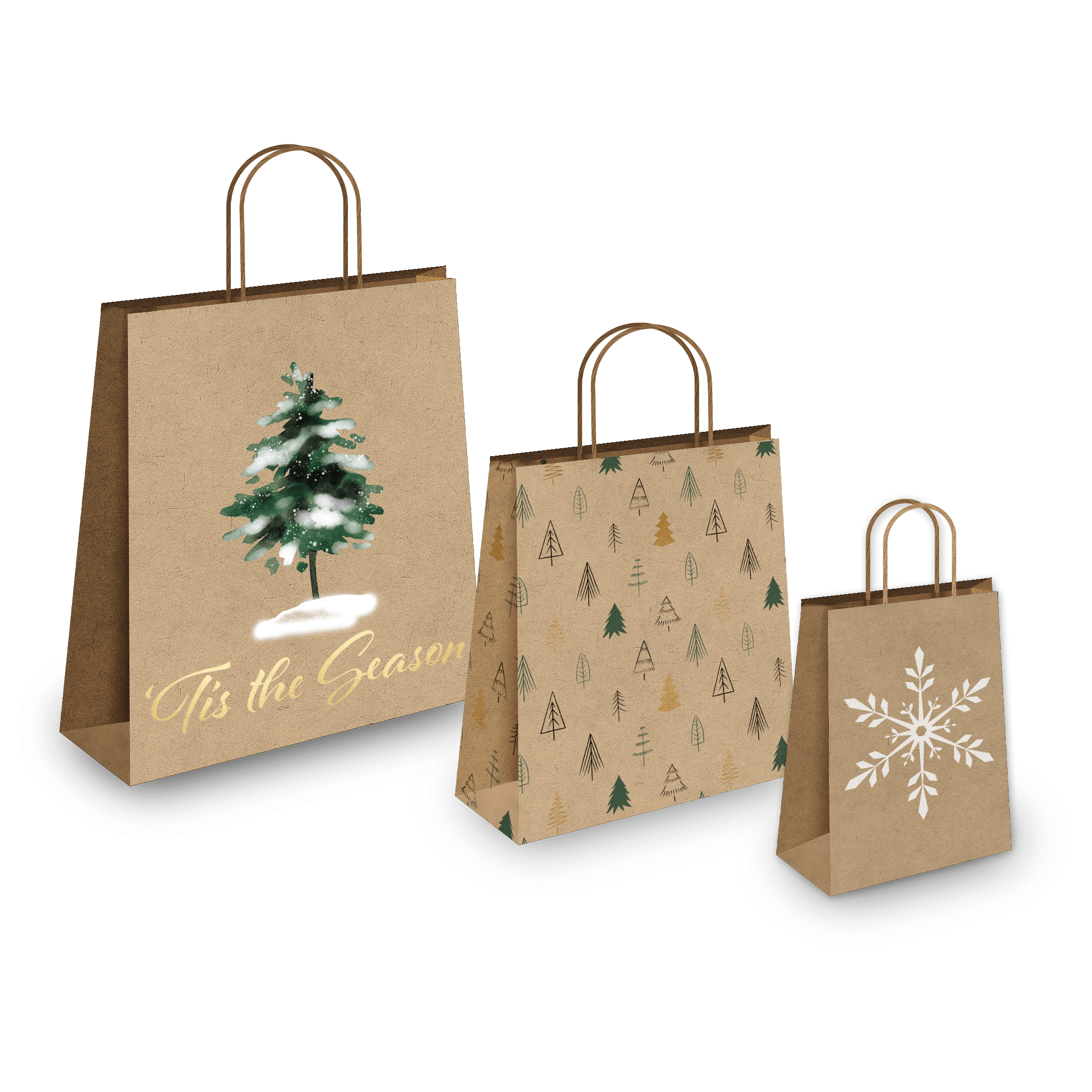 Buy Fir Trees Kraft Gift Bags Mixed Size Set Explore Now