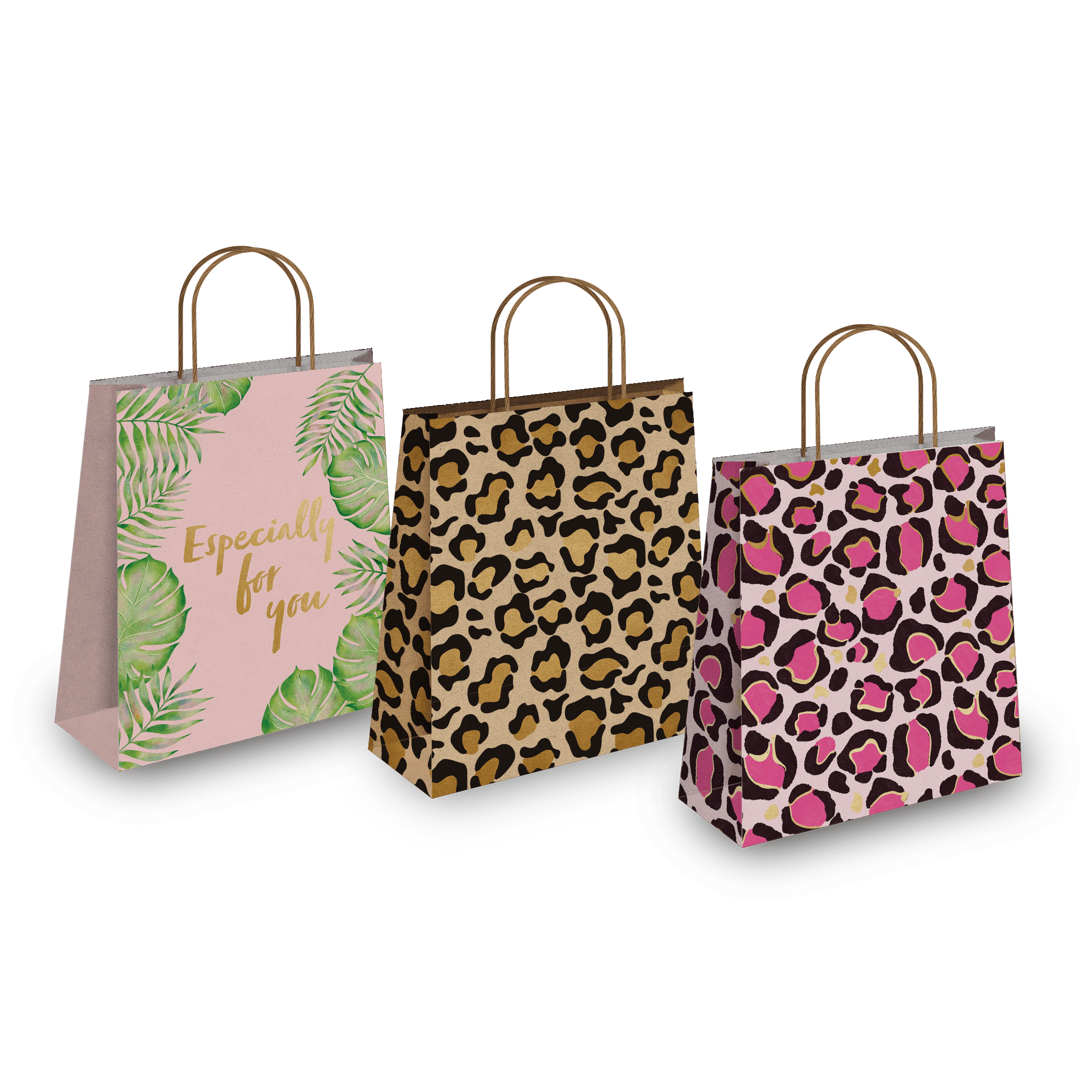Leopard print paper bags hotsell
