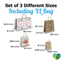 Floral Kraft Gift Bags Mixed Size Set - Pro Supply Global