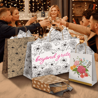 Floral Kraft Gift Bags Mixed Size Set - Pro Supply Global