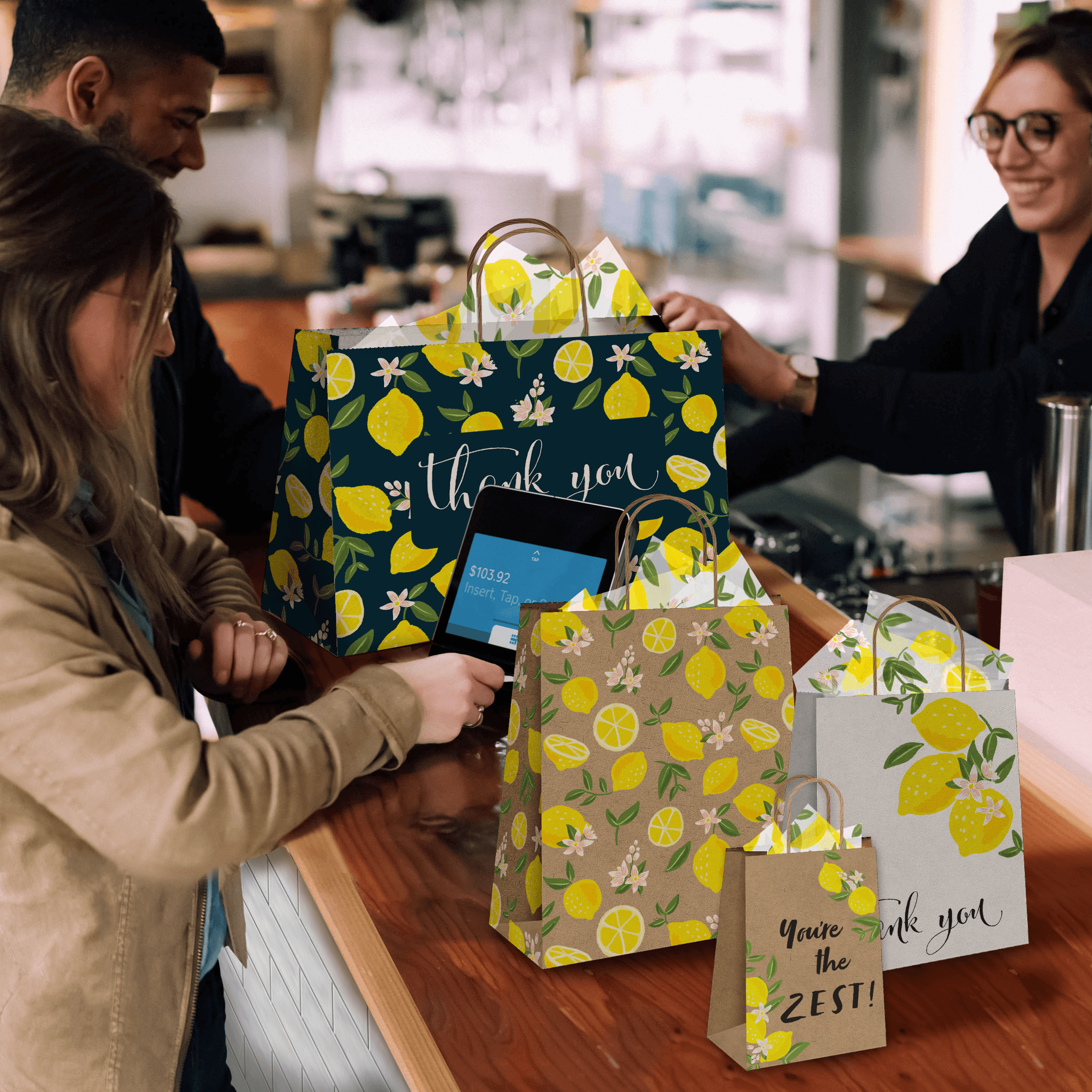 Lemons Kraft Gift Bags Mixed Size Set - Pro Supply Global