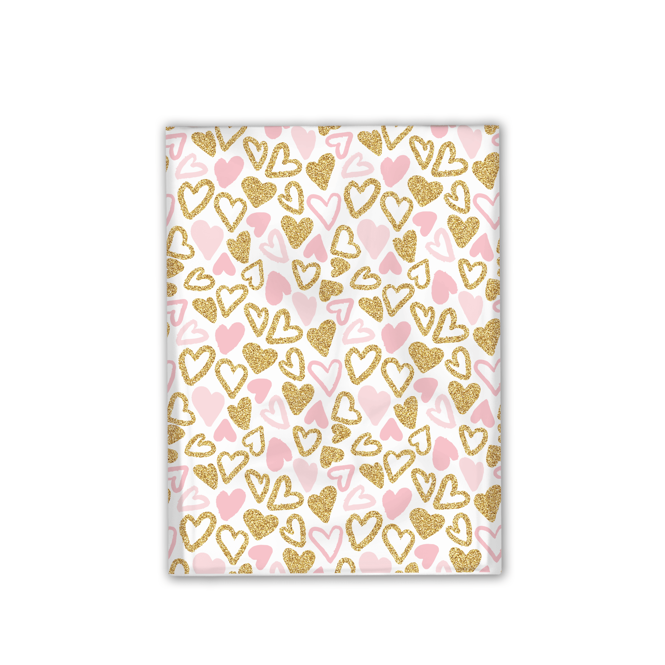12x15" Pink and Gold Hearts Designer Poly Mailers Shipping Envelopes Premium Printed Bags - Pro Supply Global