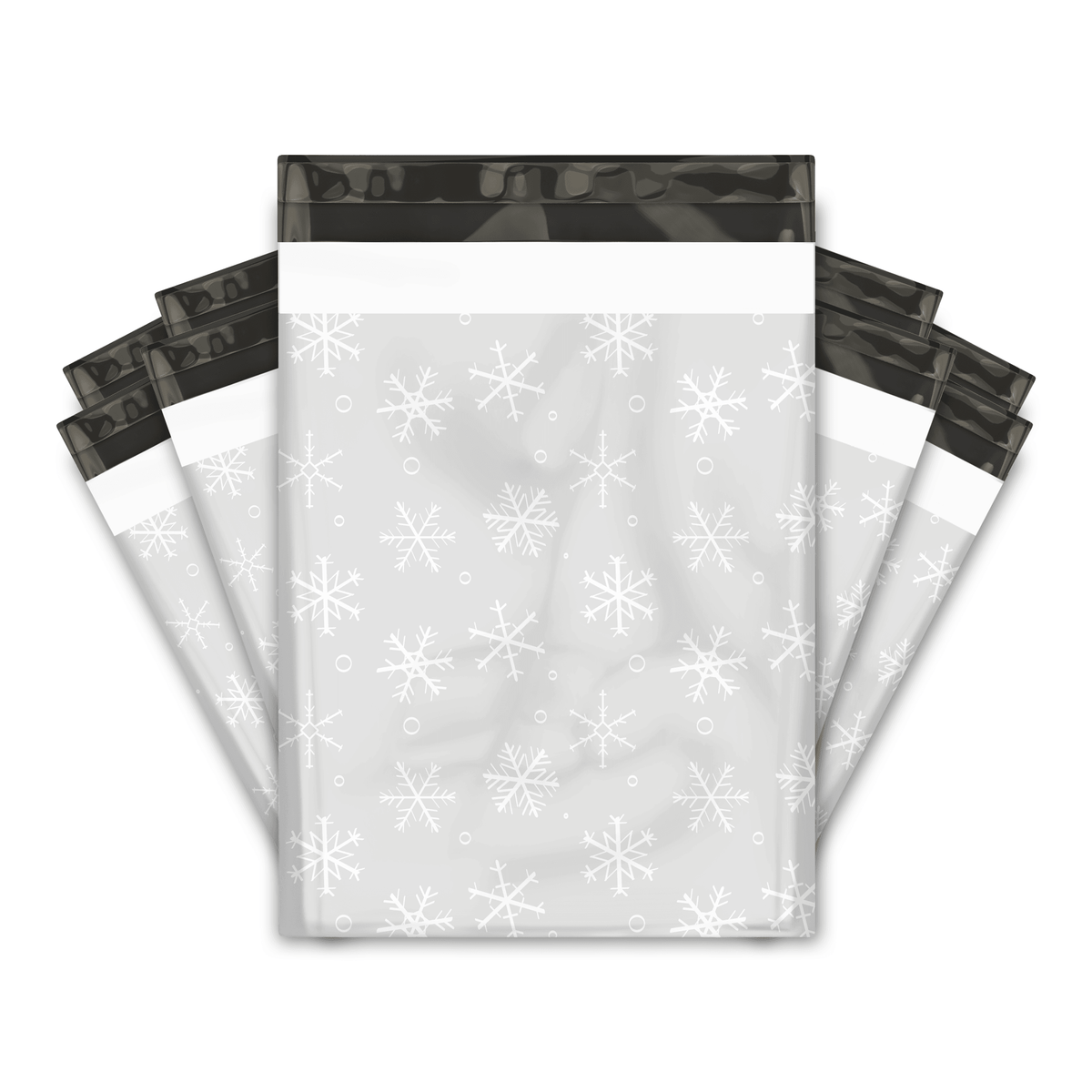 Winter Snowflakes Designer Poly Mailers Shipping Envelopes Premium Printed Bags