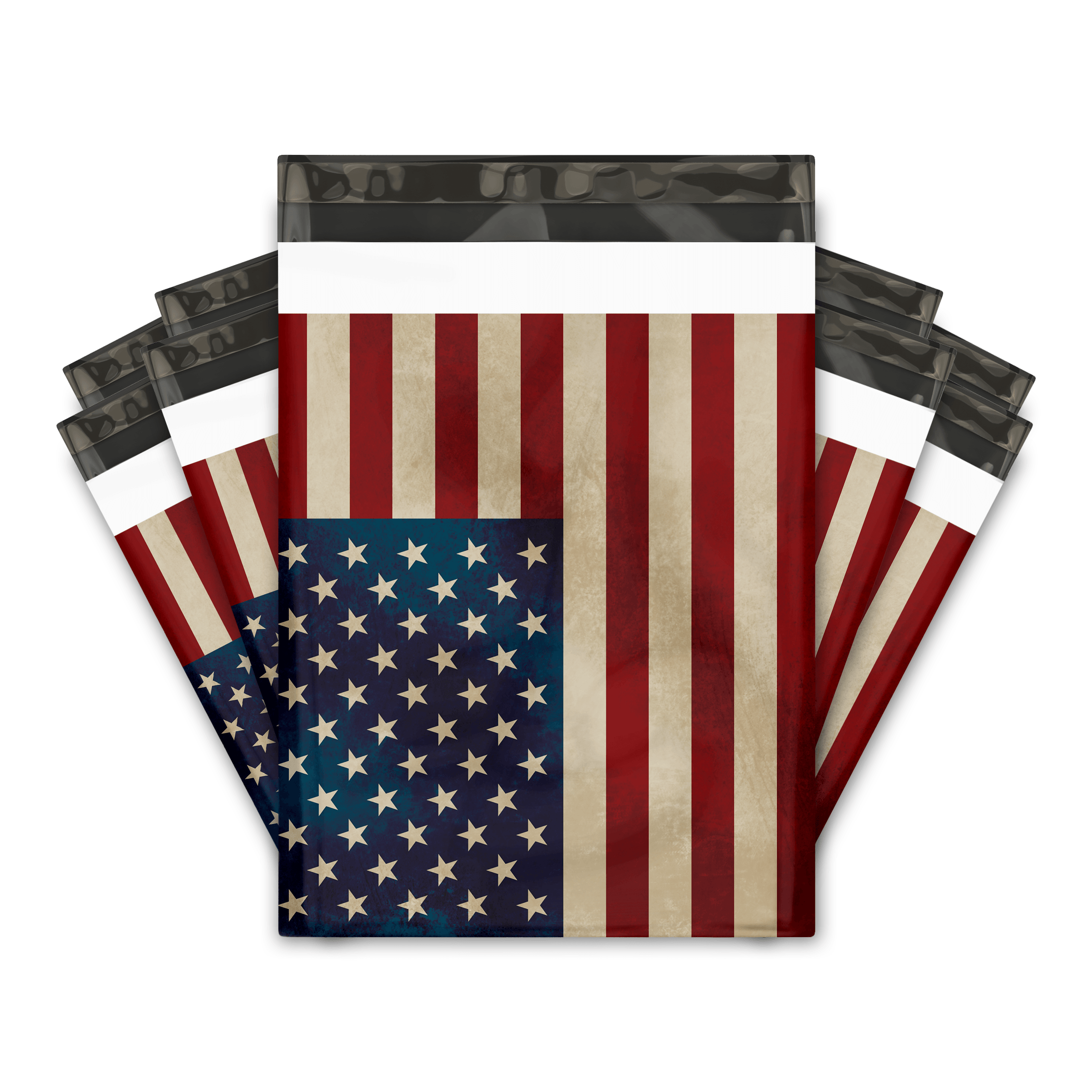 100 Pack 10x13 Poly Mailers - Patriotic American Design, Waterproof Shipping Bags