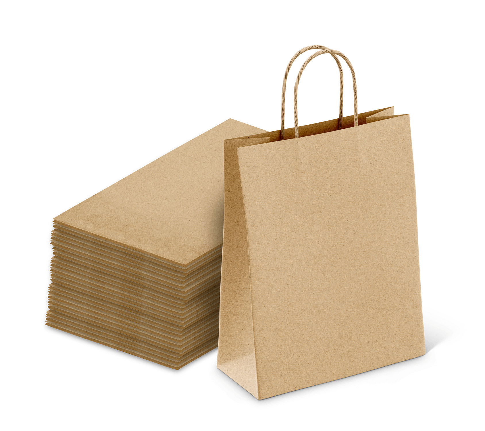 Explore Brown Kraft paper bags with handles 8x4.5x10.5 inch