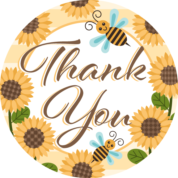 Sunflower and bees Designer thank you card Pro supply Global