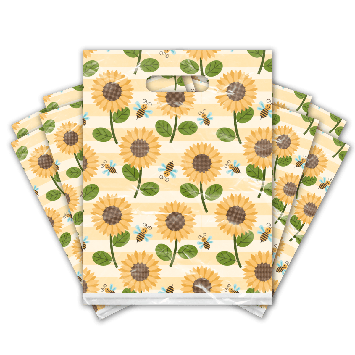 Sunflower and bees Designer Merchandise shopping bags Pro supply Global