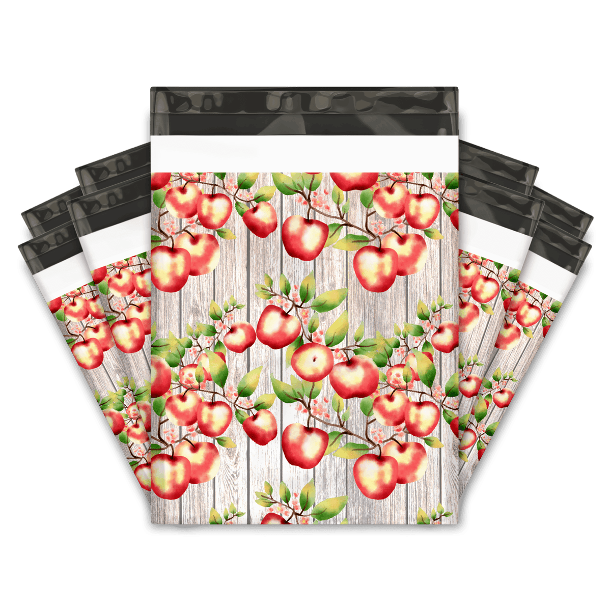 10x13 Apples and Blossoms Designer Poly Mailers Shipping Mailers Premium Printed Mailers Pro Supply Global