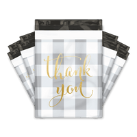 10x13 Buffalo Check Thank You Designer Poly Mailers Shipping Envelopes Premium Printed Bags Pro Supply Global