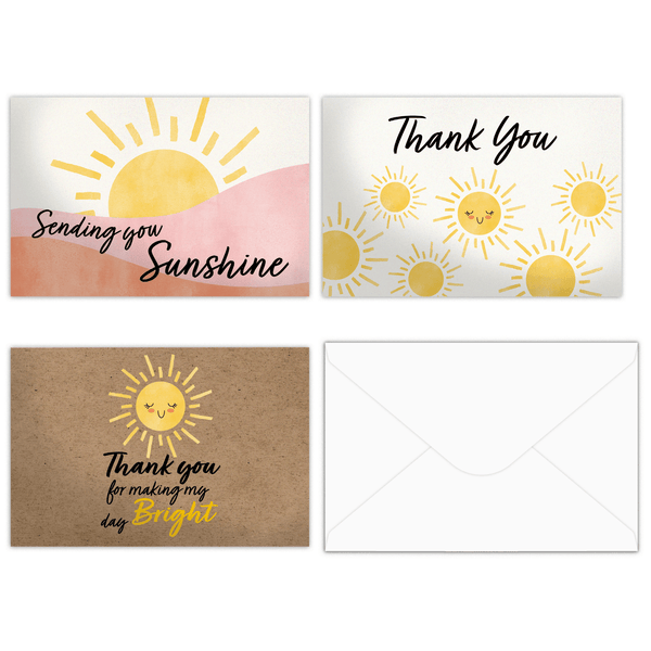 Sunshine Thank You Cards with Envelopes - Pro Supply Global