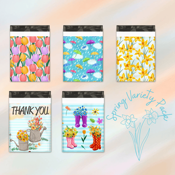 10x13 Spring Sample Pack Designer Poly Mailers Shipping Envelopes Premium Printed Bags - Pro Supply Global