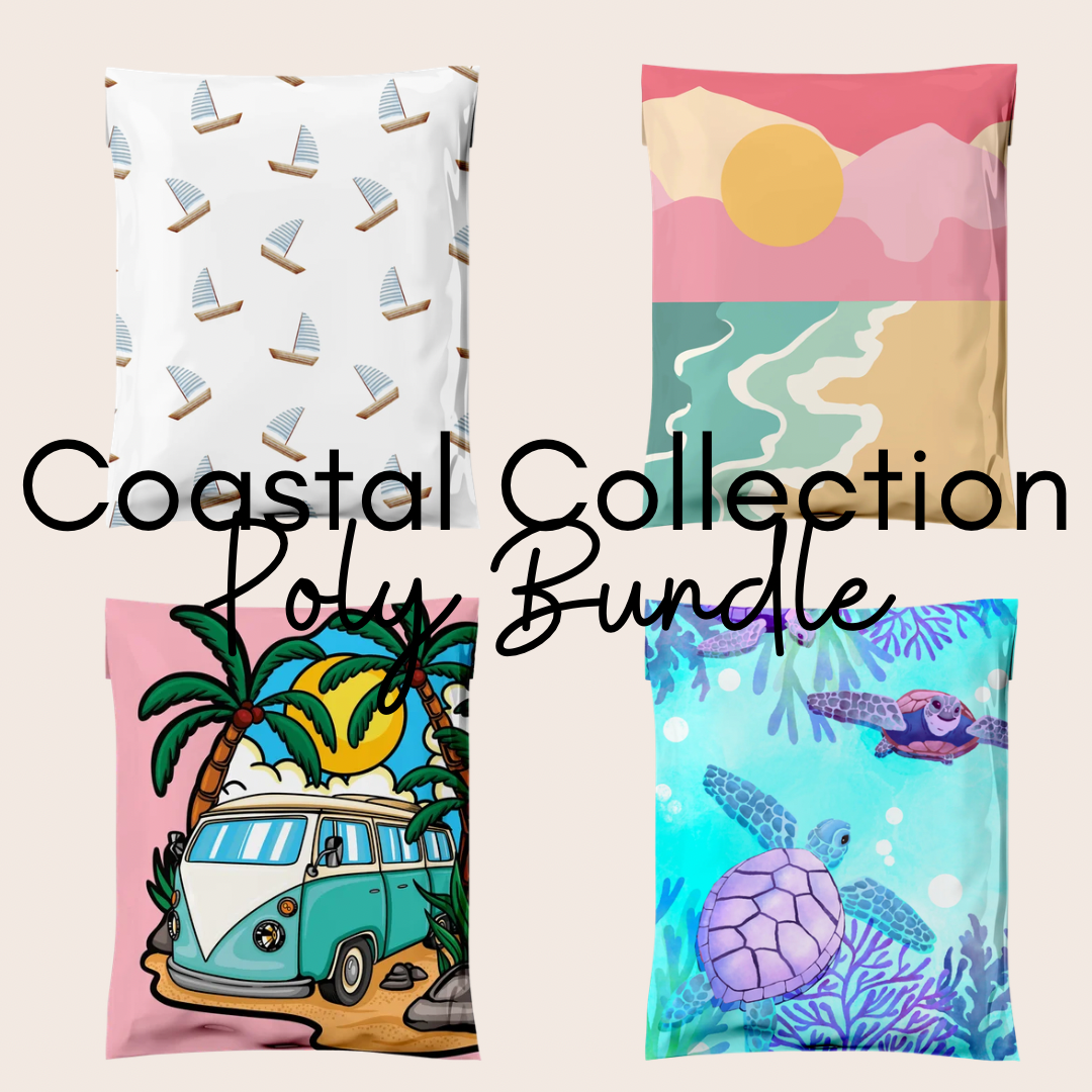 10x13 Coastal Collection Sample Pack Poly Mailers – Shipping Bags for Small Business