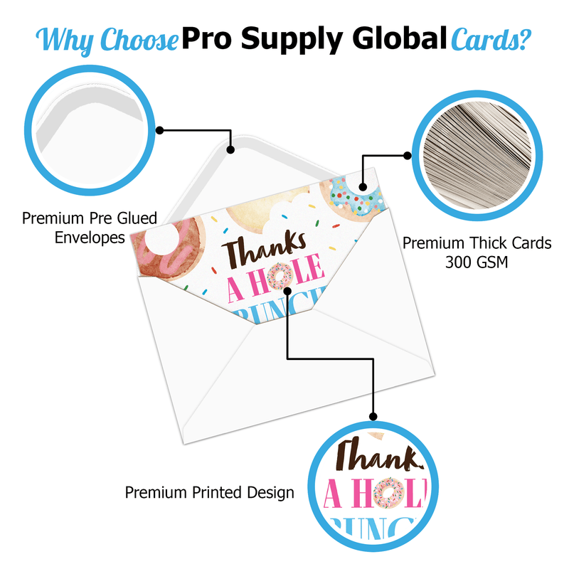 Sweet Treats Thank You Cards with Envelopes - Pro Supply Global