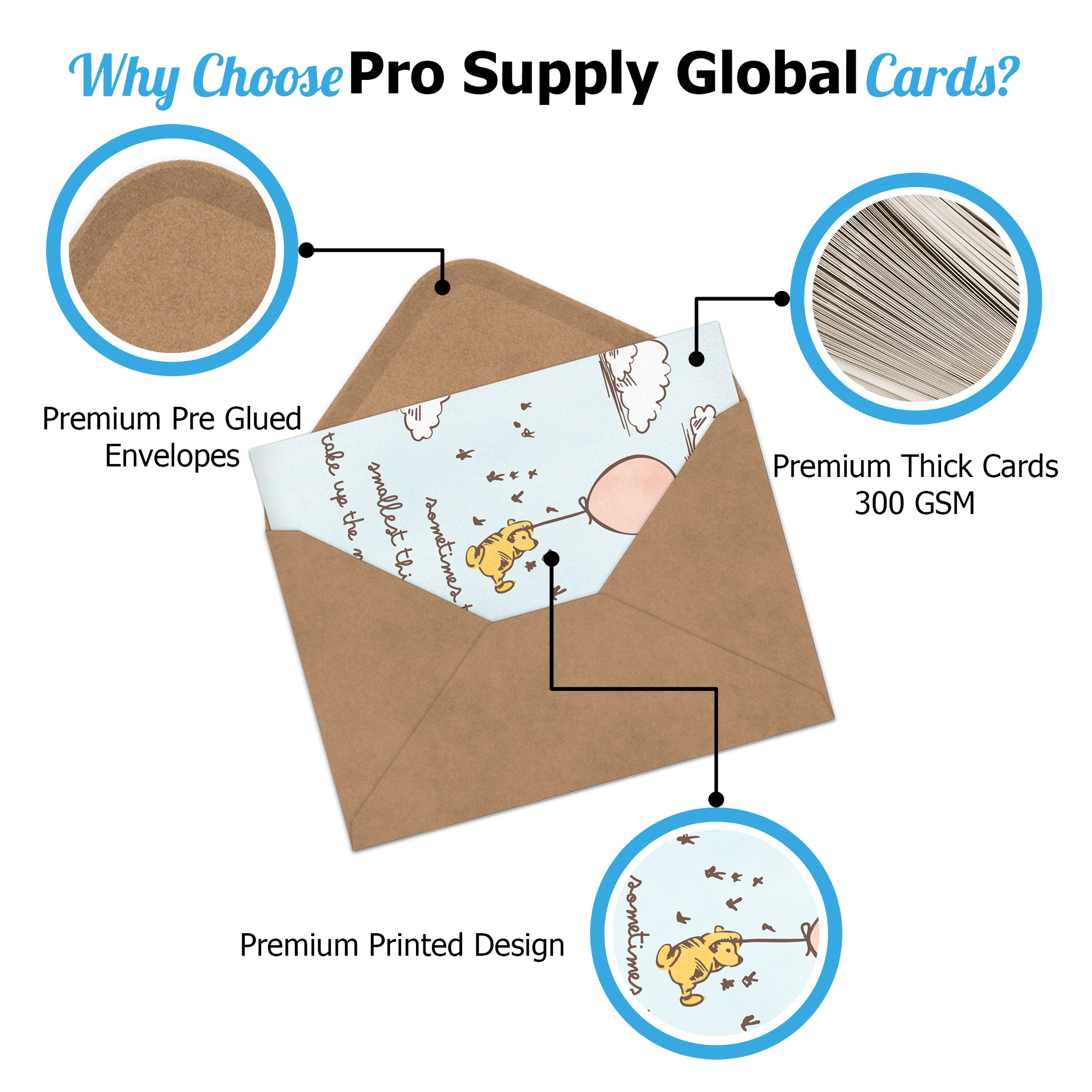 Pooh Thank You Cards with Envelopes