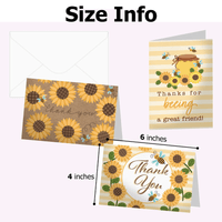 Sunflower Thank You Cards with Envelopes - Pro Supply Global