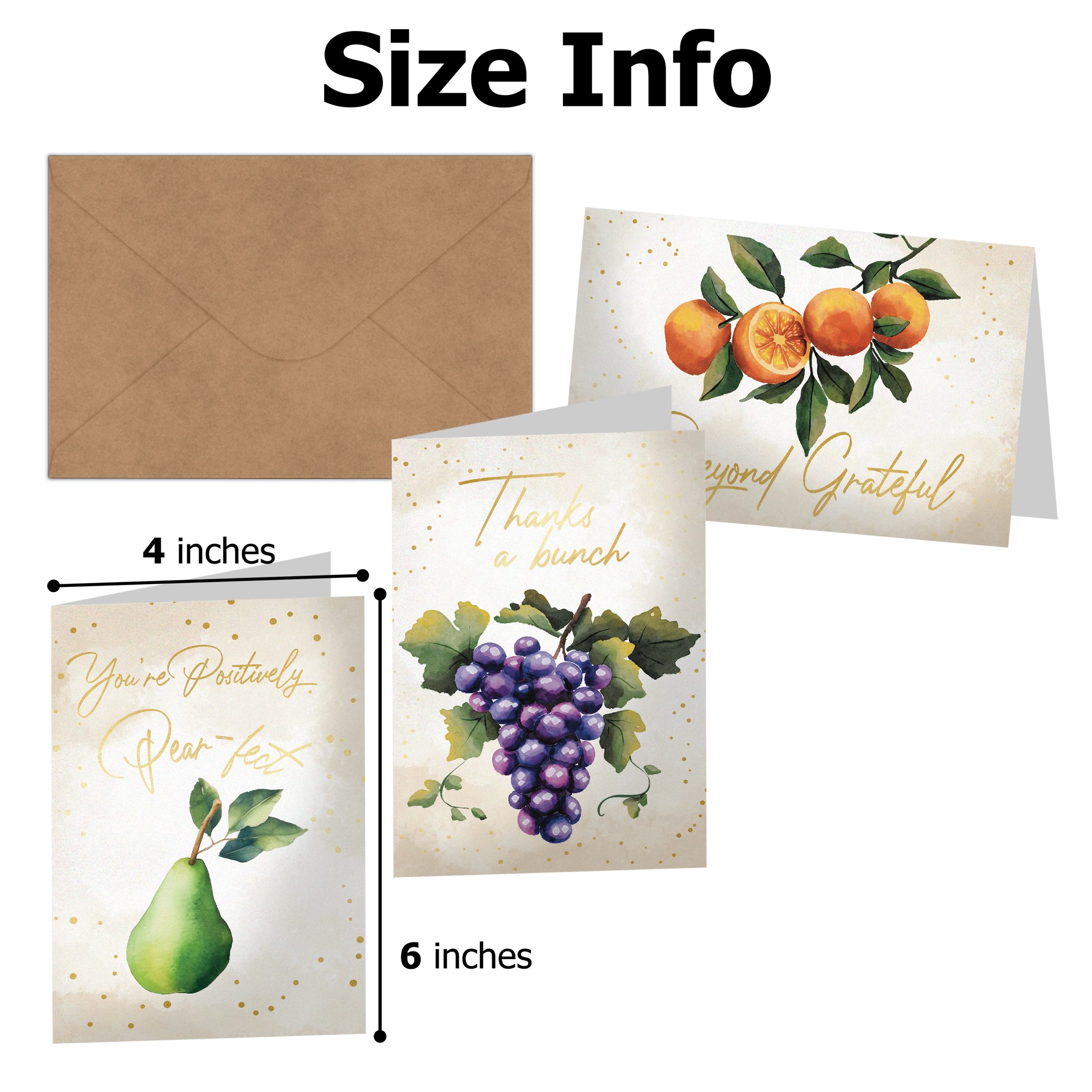 Elegant Fruit Thank You Cards With Envelopes | Shop Now
