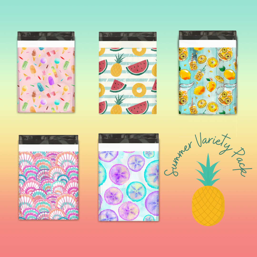 10x13 Summer Sample Pack Poly Mailers – Shipping Bags for Small Business