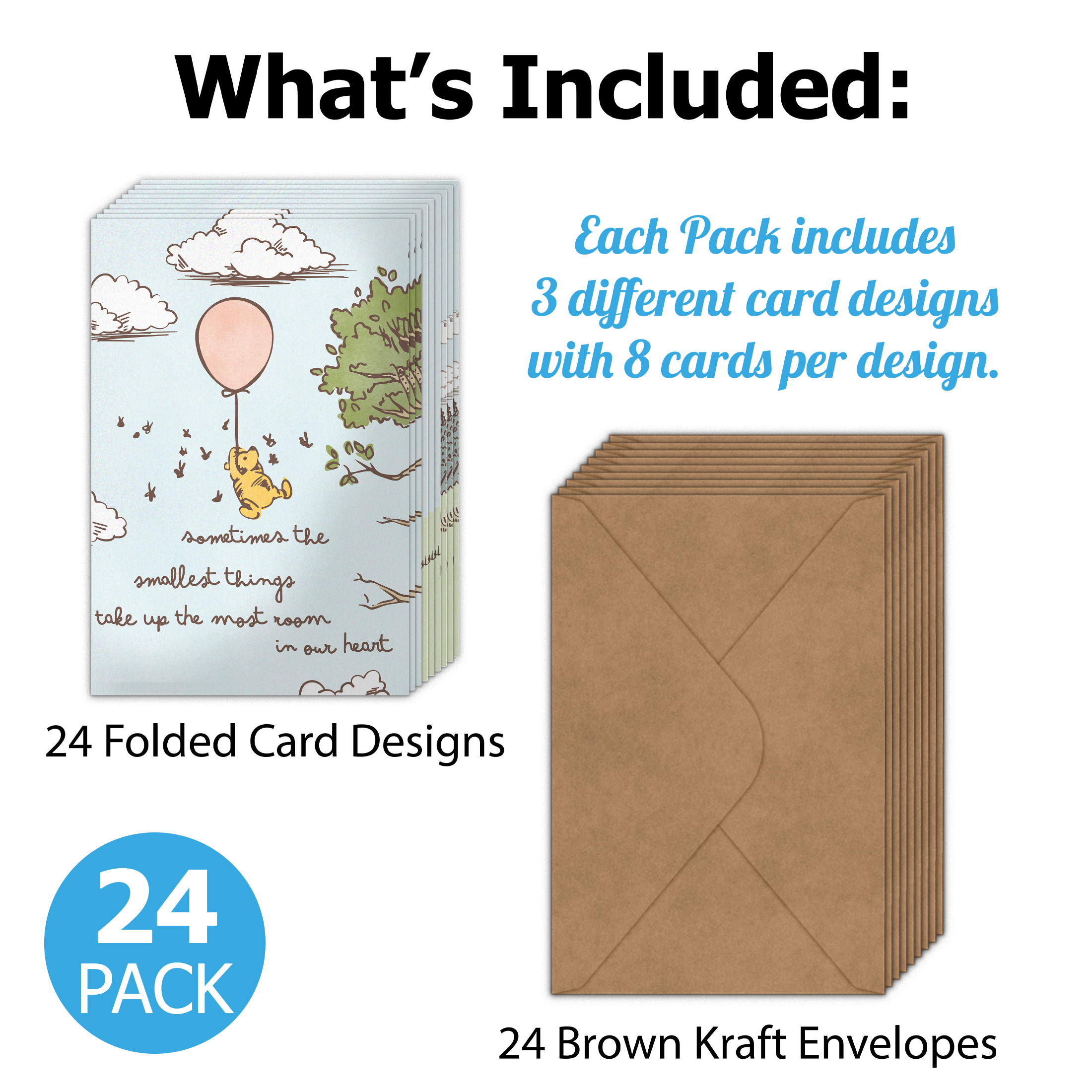 Pooh Thank You Cards with Envelopes