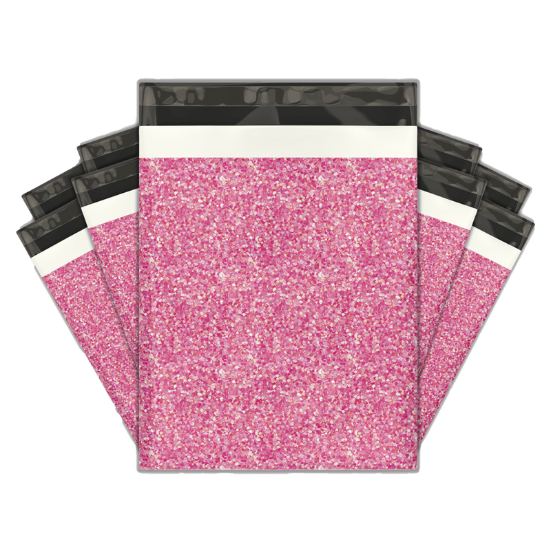 10x13 Pink Confetti Designer Poly Mailers Shipping Envelopes Premium Printed Bags