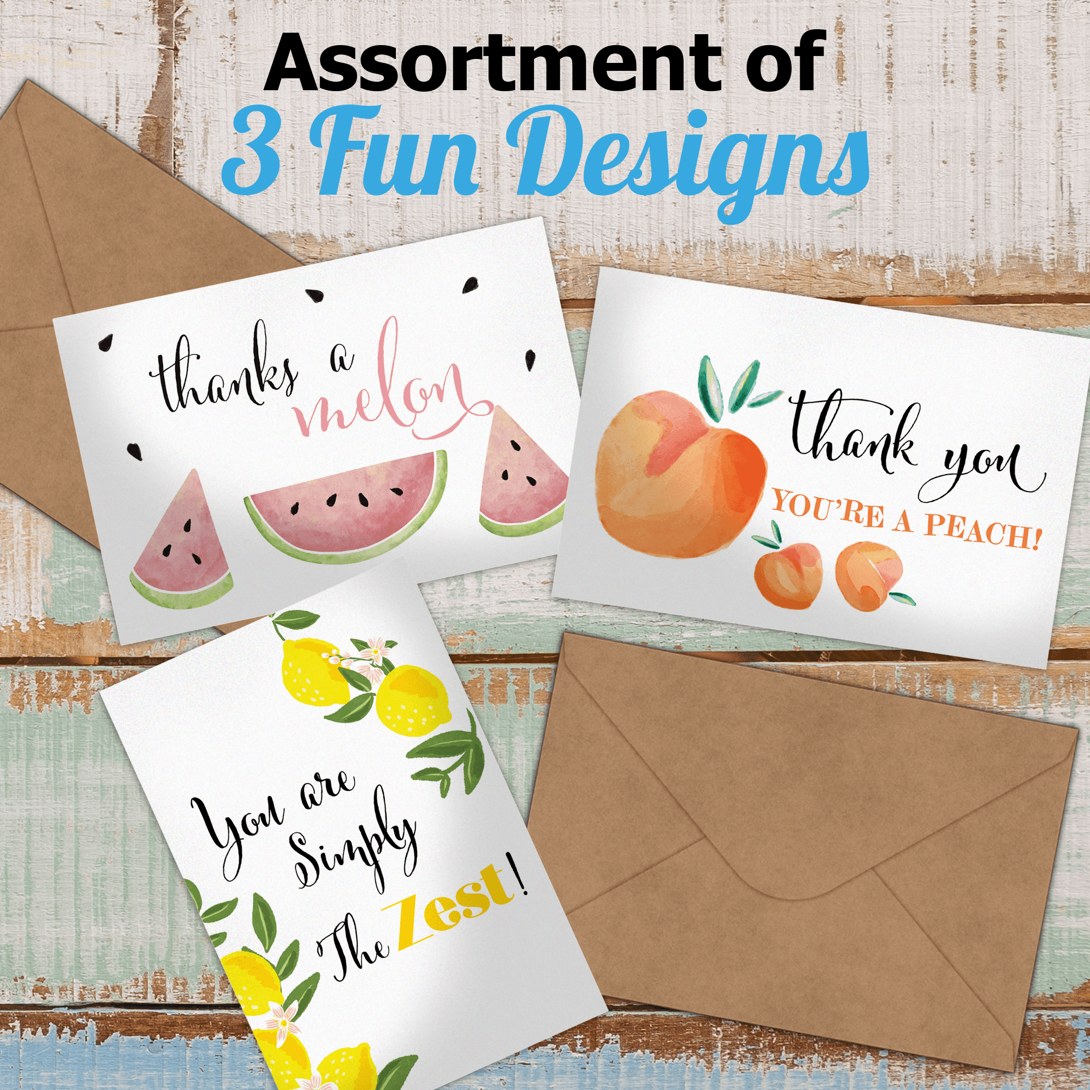 Fruit Thank You Cards with Envelopes - Pro Supply Global