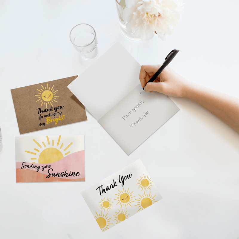 Sunshine Thank You Cards with Envelopes - Pro Supply Global