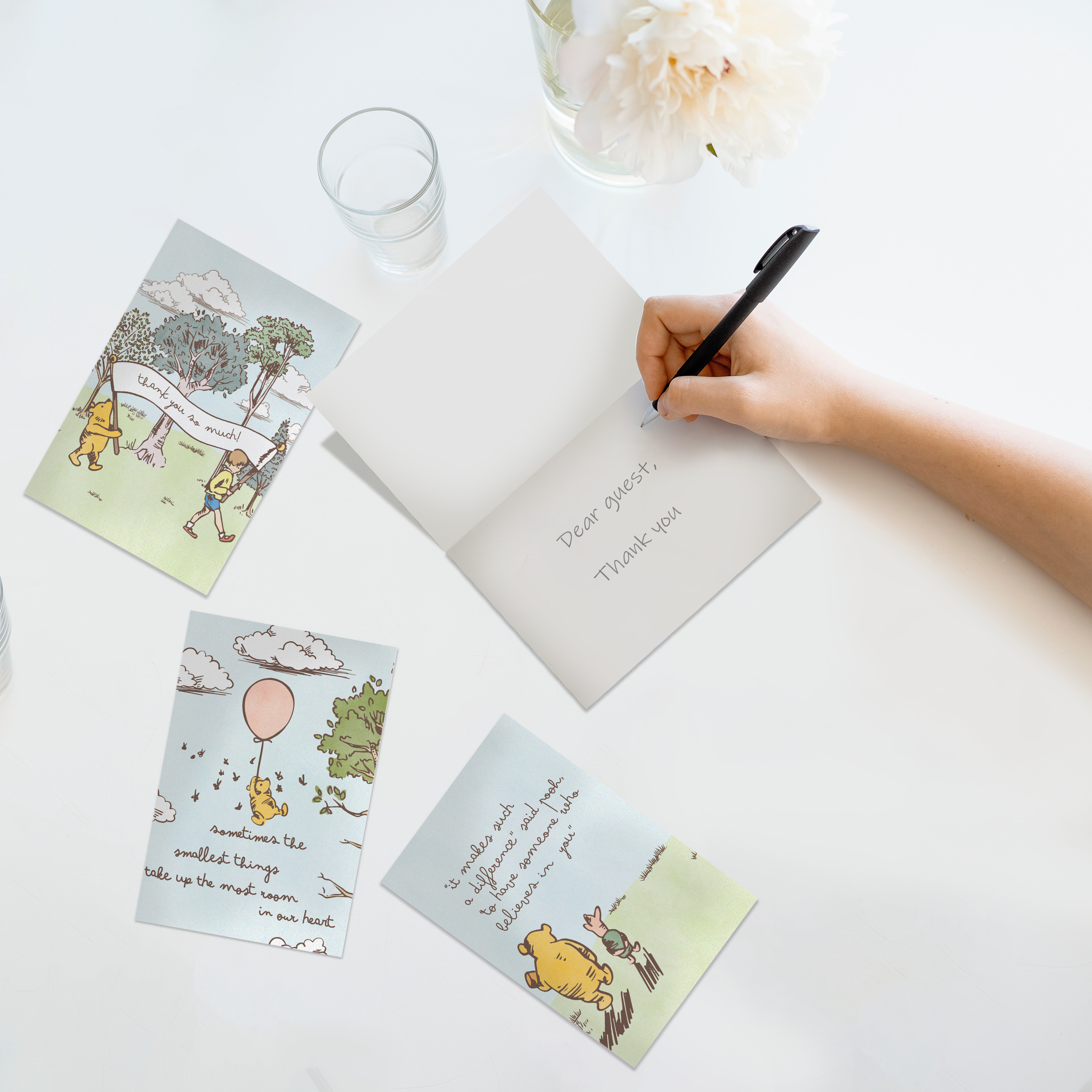 Pooh Thank You Cards with Envelopes