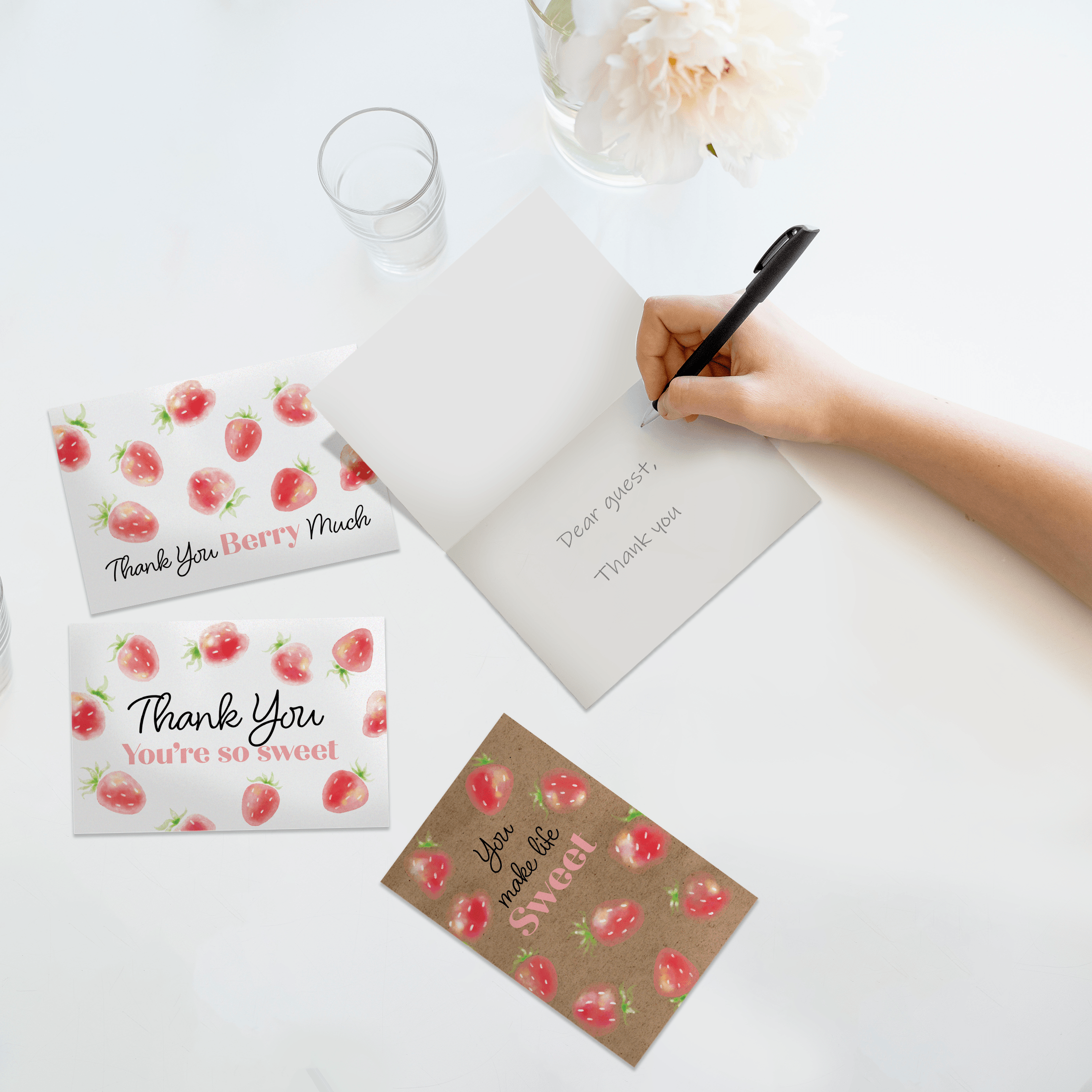 Strawberry Thank You Cards with Envelopes - Pro Supply Global