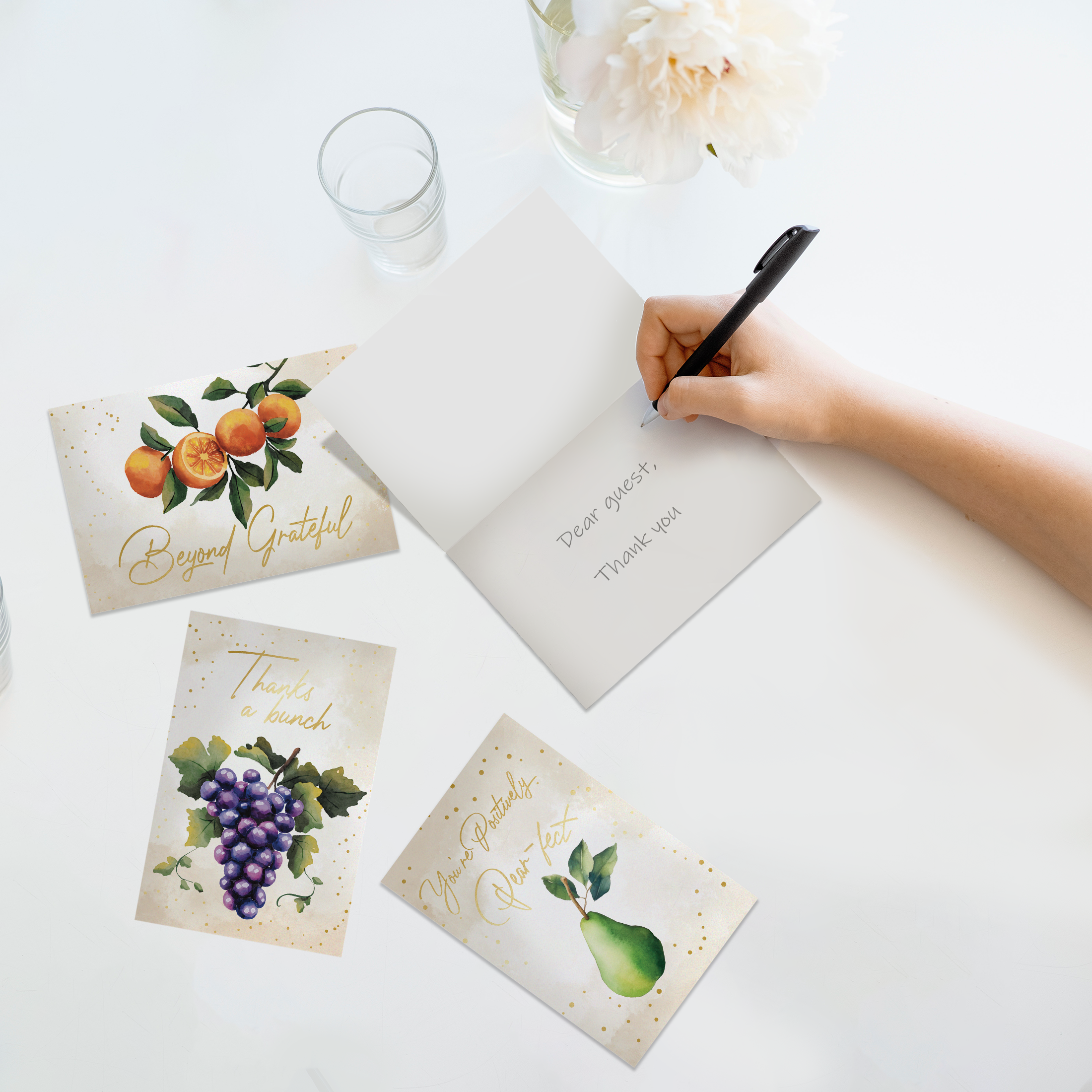 Elegant Fruit Thank You Cards With Envelopes | Shop Now