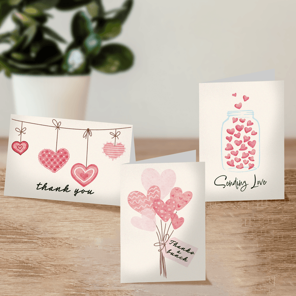 Hearts Thank You Cards with Envelopes - Pro Supply Global