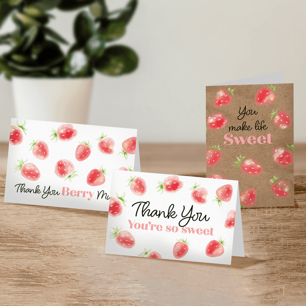 Strawberry Thank You Cards with Envelopes - Pro Supply Global