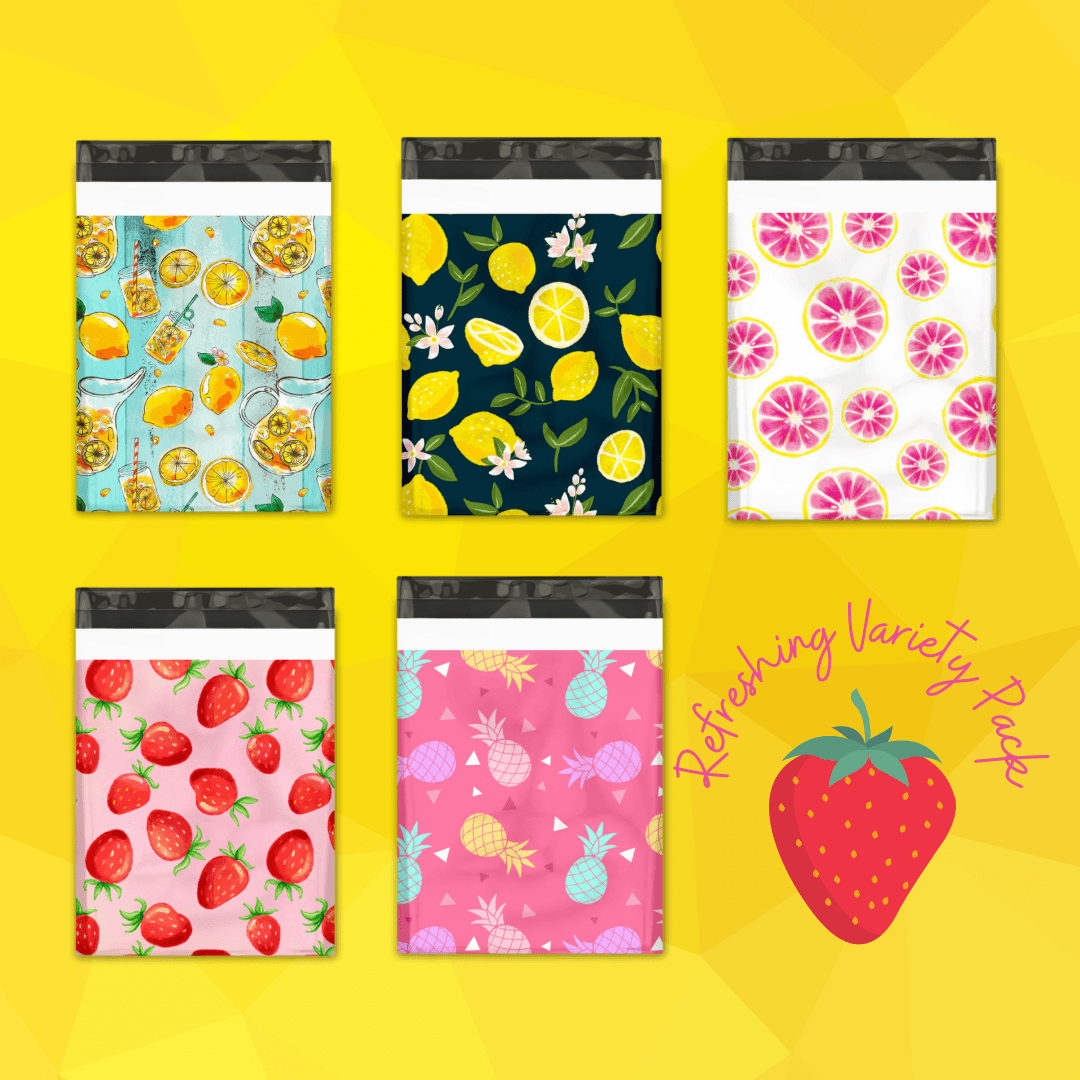10x13 Refreshing Sample Pack Designer Poly Mailers Shipping Envelopes Premium Printed Bags - Pro Supply Global