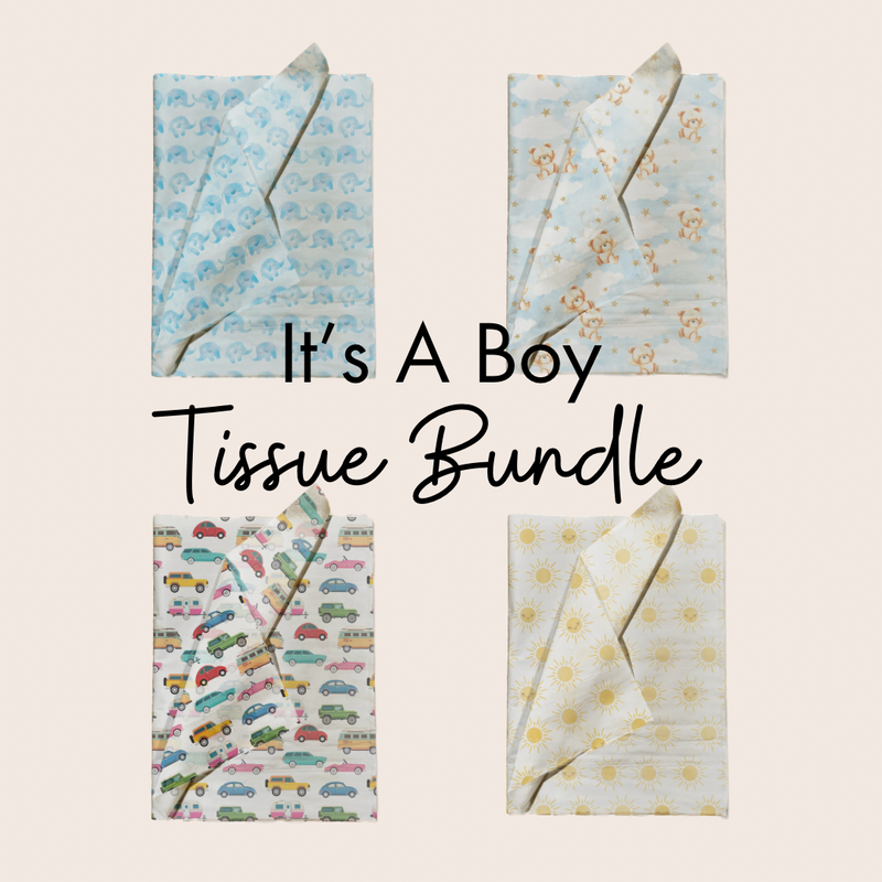 Boy Baby Shower Tissue Paper Variety Pack for Gift Bags