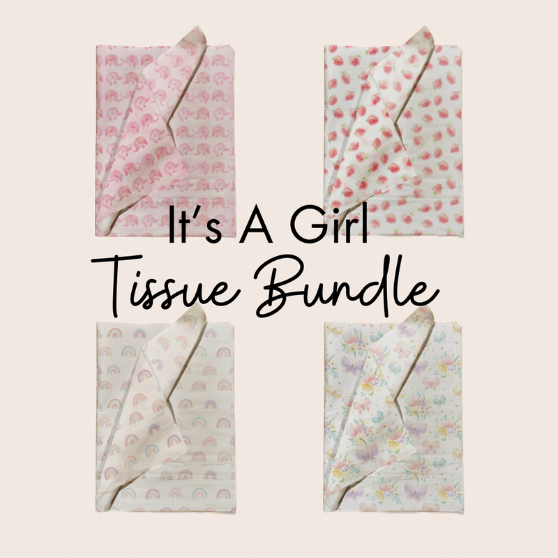 Girl Baby Shower Tissue Paper Variety Pack for Gift Bags