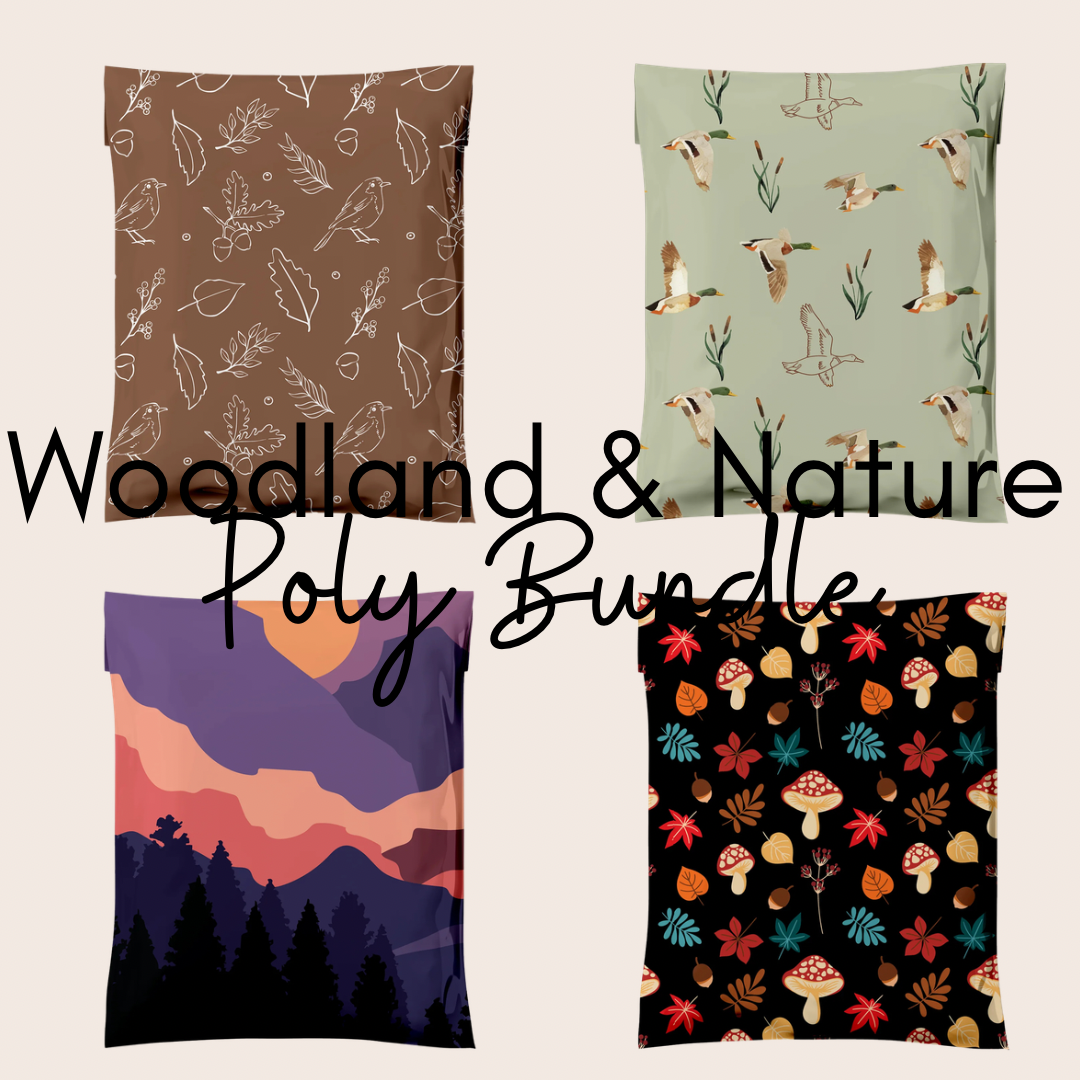 10x13 Woodland & Nature Sample Pack Poly Mailers – Shipping Bags for Small Business