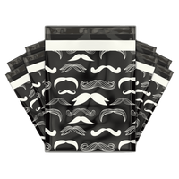10x13 Stylish Mustache Designer Poly Mailers Shipping Envelopes Premium Printed Bags