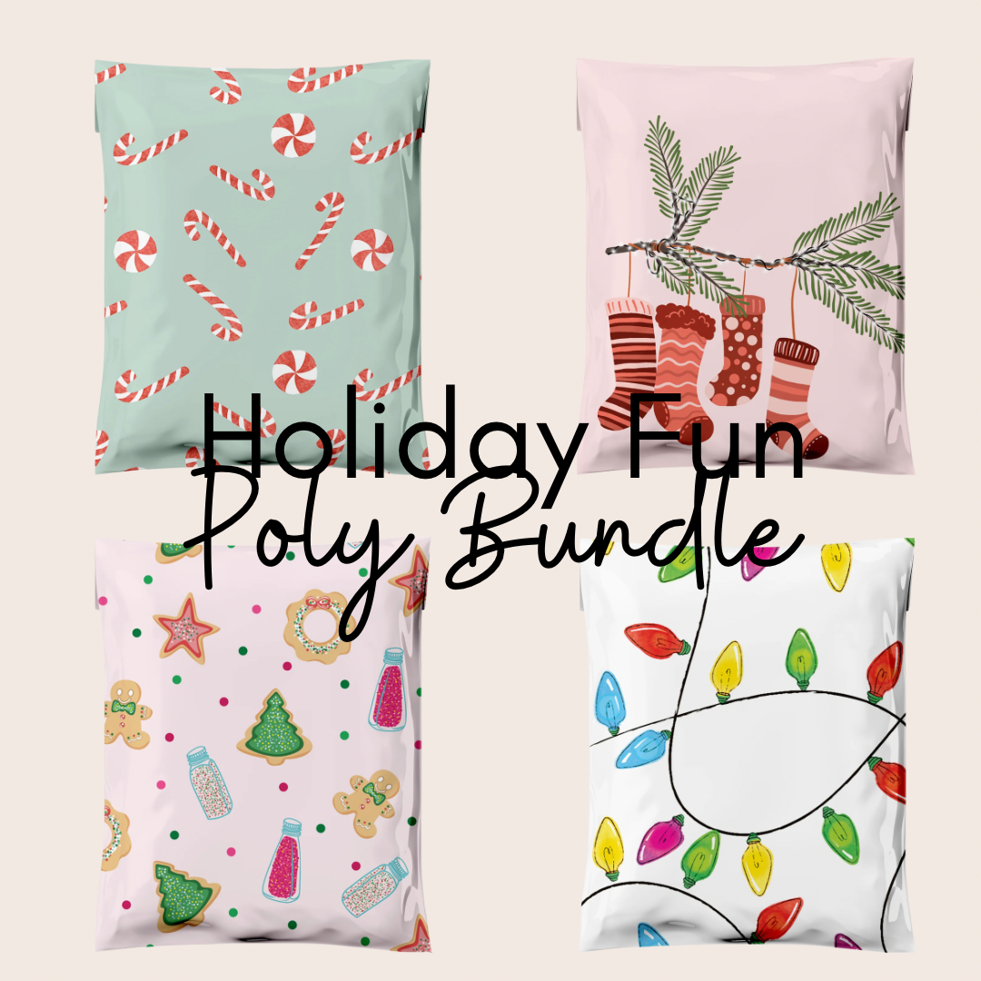 10x13 Holiday Fun Sample Pack Poly Mailers – Shipping Bags for Small Business