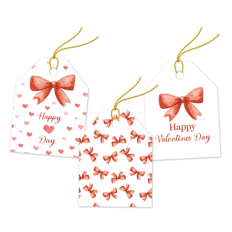 Valentine's Day Bows Assortment Gift Tags